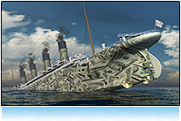 Sinking USD dollar Titanik
