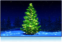 Christmas Tree, 3D Postcard Image, Xmas Tree