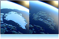 Greenland Ice Cap Melting, Global Warming Animation. Royalty Free footage clip art video high def  3d picture image computer animation