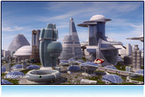 Future City royalty free Screenshot, corporate downtown of Metropolis