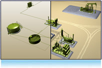 Interactive oil and gas 3d model of location for lease operators training