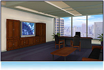 Virtual Office -- 3D Virtual Real Estate For Business. Qwaq, Second life, ActiveWorlds, Caneva